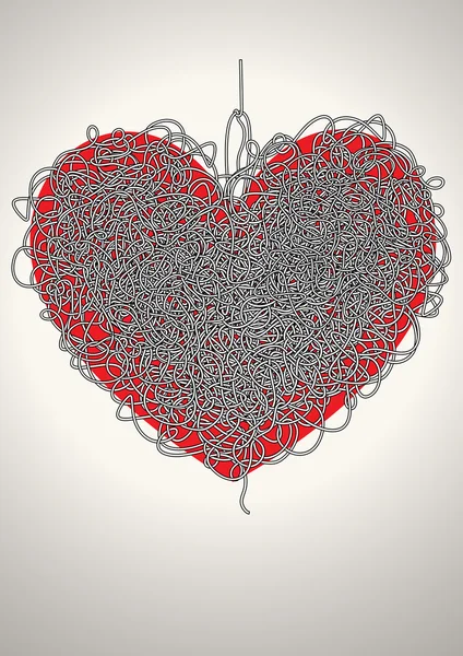 Labyrinthe en forme de cœur — Image vectorielle