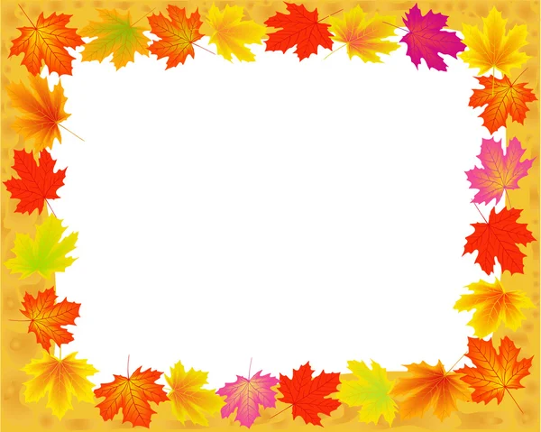 Marco abstracto con hojas de arce de otoño . — Vector de stock
