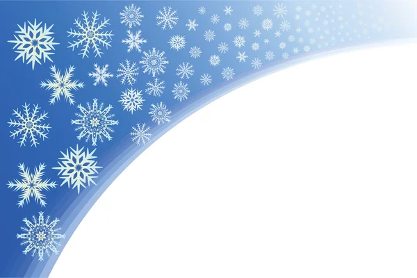 Flocos de neve em um fundo azul. — Vetor de Stock