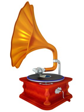 Ancient antiquarian gramophone clipart