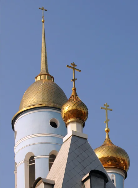Cupole d'oro della chiesa ortodossa — Foto Stock