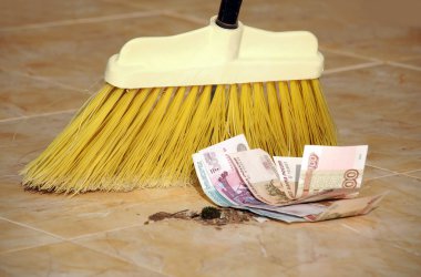 Roubles and Broom clipart