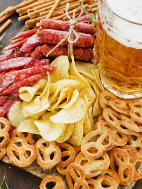 Beer and snacks clipart