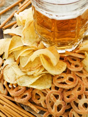 Beer and snacks clipart