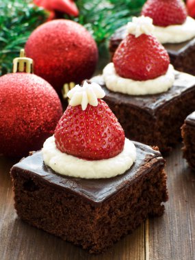 Santa hat brownies clipart