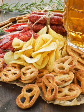 Beer and snacks clipart