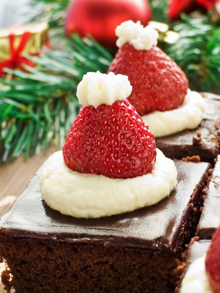Brownies sombrero de Santa — Foto de Stock