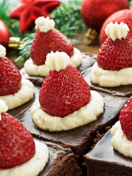 Santa hat koláčky — Stock fotografie
