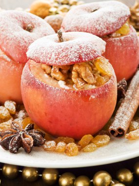 Baked apples clipart