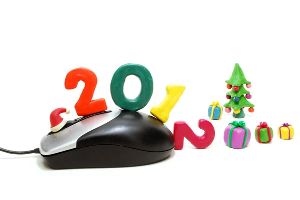 Počítačová myš 2012 s dárky — Stock fotografie