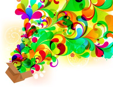 Colorful glassy explosion clipart