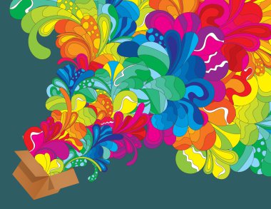 Colorful funky explosion clipart