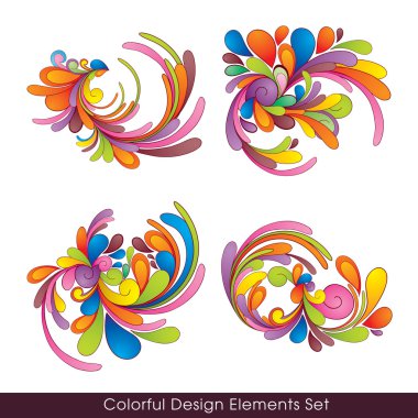 Colorful design elements set clipart