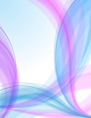 Colorful transparent waves on black background clipart