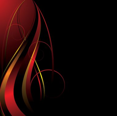 Flaming wave background clipart