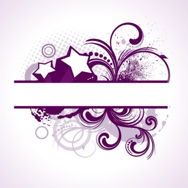 Grunge purple frame clipart