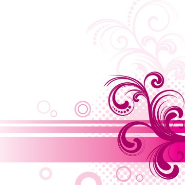 Pink background with floral elements clipart