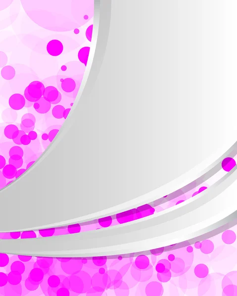 Fondo blanco abstracto con círculos transparentes aleatorios rosas — Vector de stock