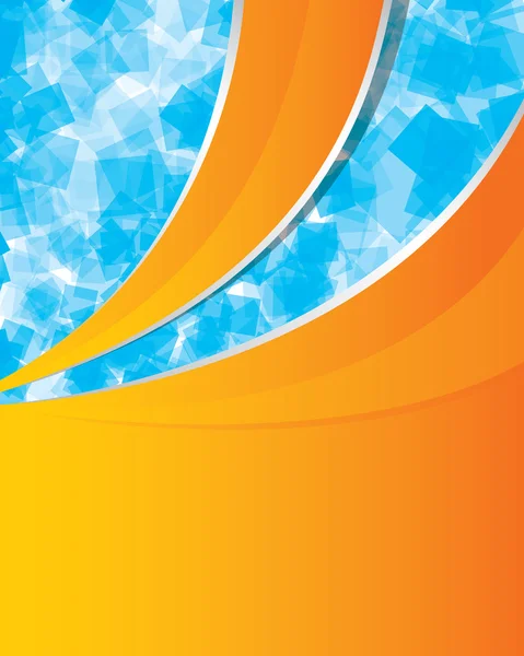 Abstrait fond bleu et orange — Image vectorielle
