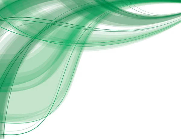 Absztrakt átlátszó zöld hullám fehér háttér — Stock Vector