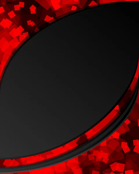 Černé a červené pozadí s prostorem pro zprávu — Stockový vektor