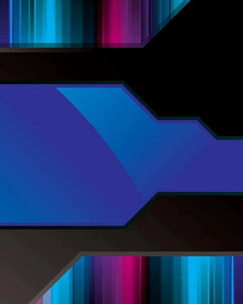 Zwarte en blauwe tech achtergrond — Stockvector