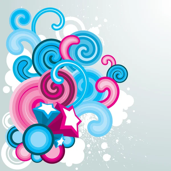 Composition bleue et rose — Image vectorielle