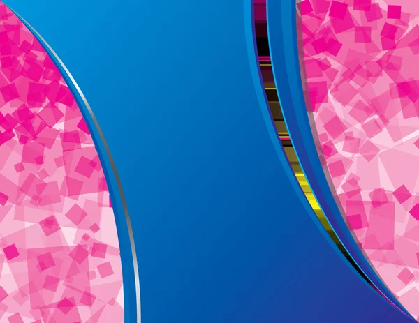 Blauer und pinkfarbener Hintergrund mit Platz für Botschaft — Stockvektor
