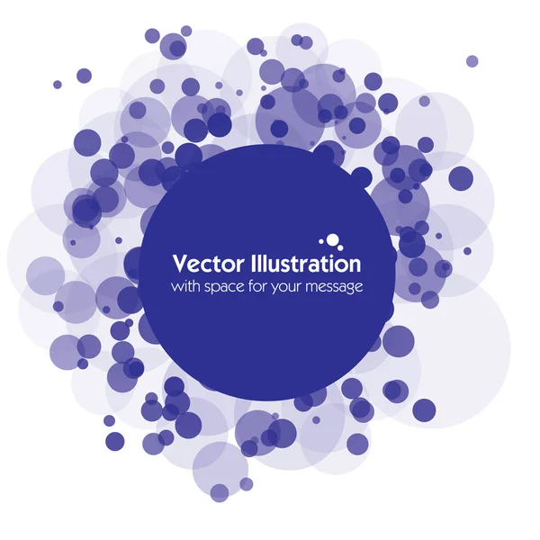 Blauwe vector willekeurige cirkels op witte achtergrond — Stockvector