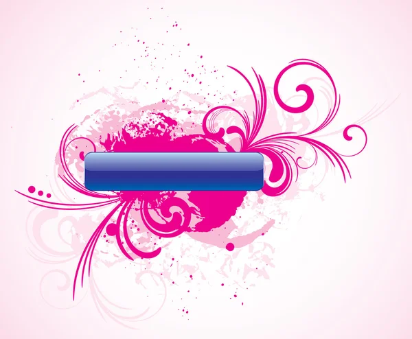 Retângulo azul com fundo grunge rosa —  Vetores de Stock