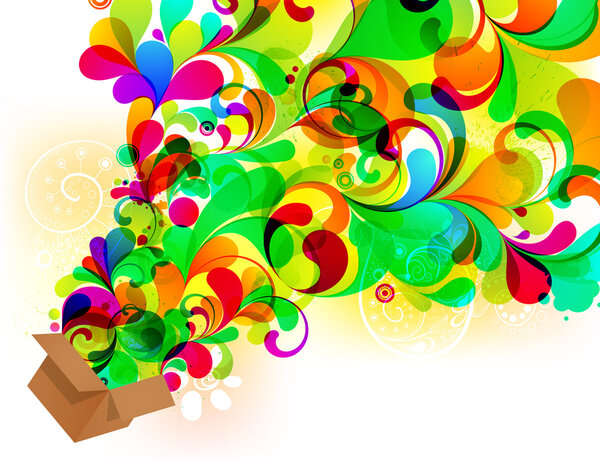 Colorful glassy explosion