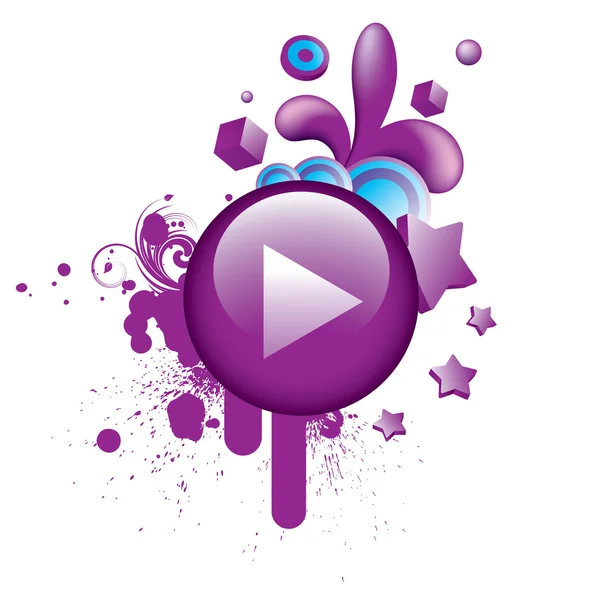 Барвиста гранжева фіолетова кнопка — стоковий вектор