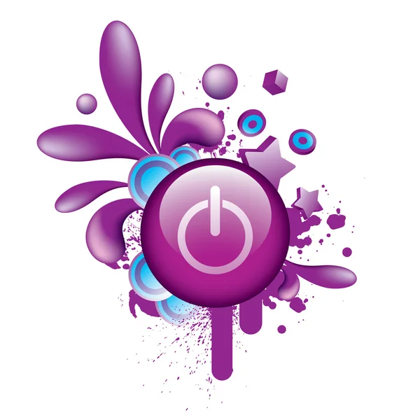 Bouton violet grunge coloré — Image vectorielle