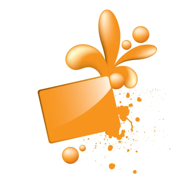 Bouton orange grunge coloré — Image vectorielle