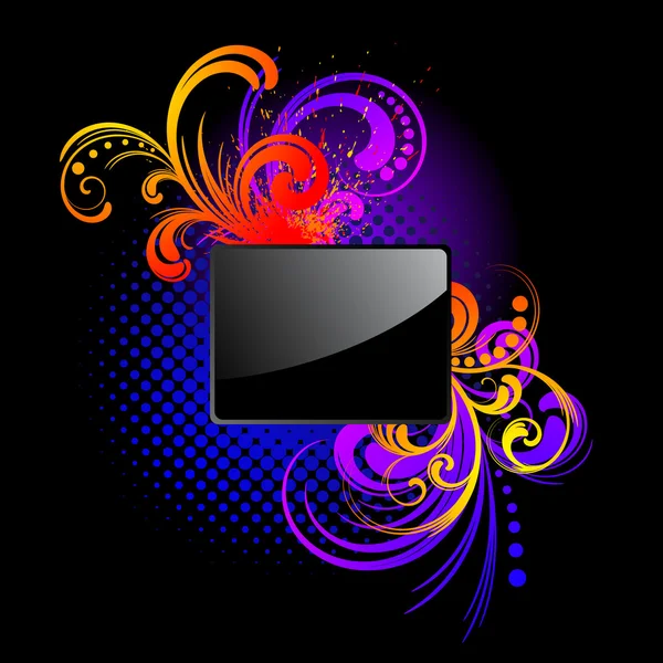 Fond grunge coloré avec rectangle brillant — Image vectorielle