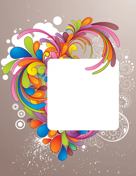 Cadre dessiné à la main coloré desig — Image vectorielle
