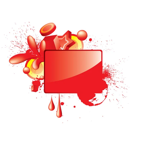カラフルなグランジ赤いボタン — ストックベクタ
