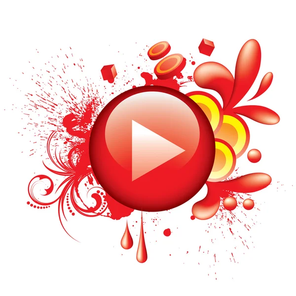 Барвиста грандіозна червона кнопка — стоковий вектор