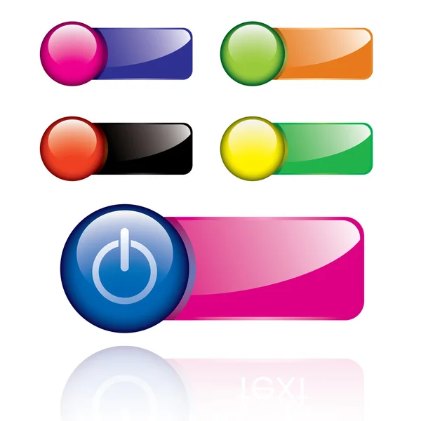 Glossy power buttons set — Stock Vector