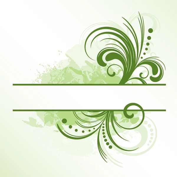 Groene floral frame — Stockvector