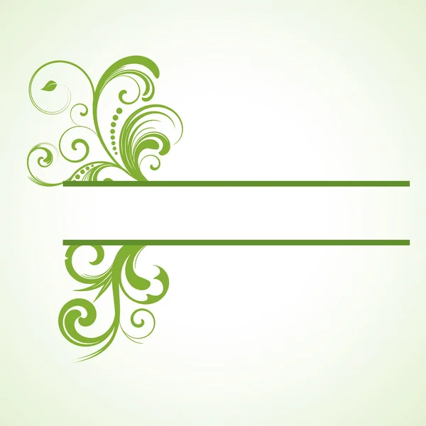 Green floral frame — Stock Vector