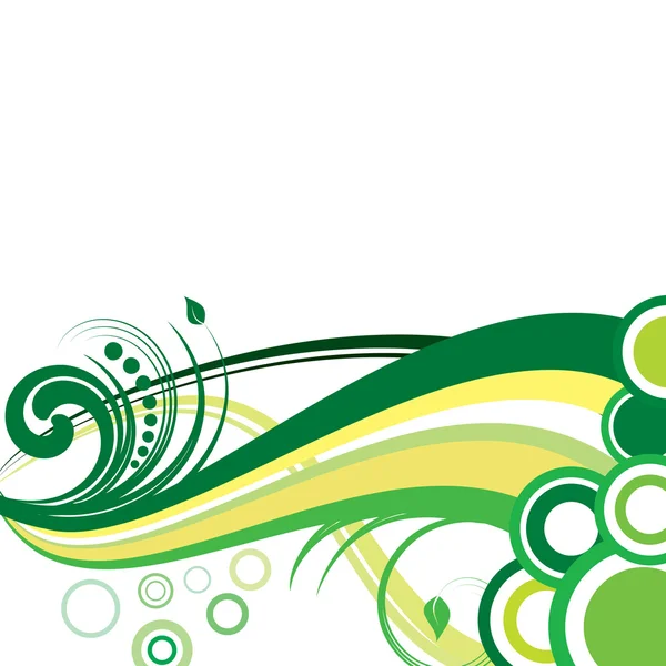 緑の花波 — ストックベクタ