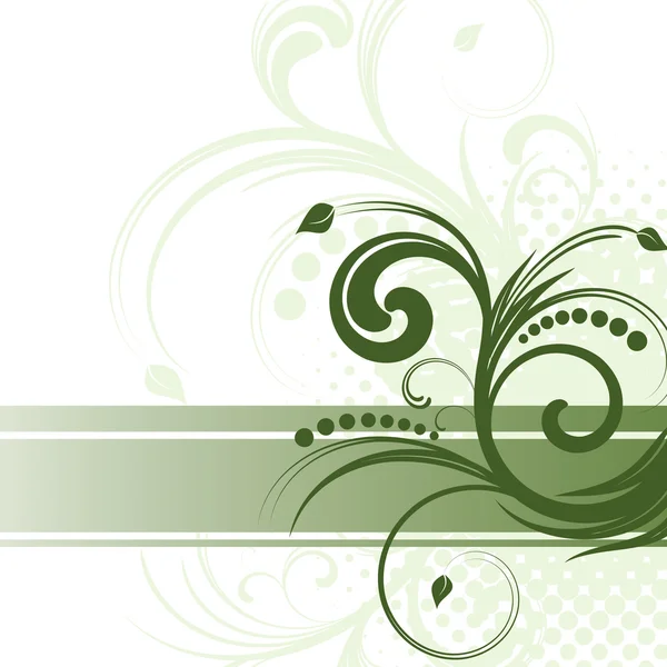 Зеленый фон с цветочными элементами — стоковый вектор