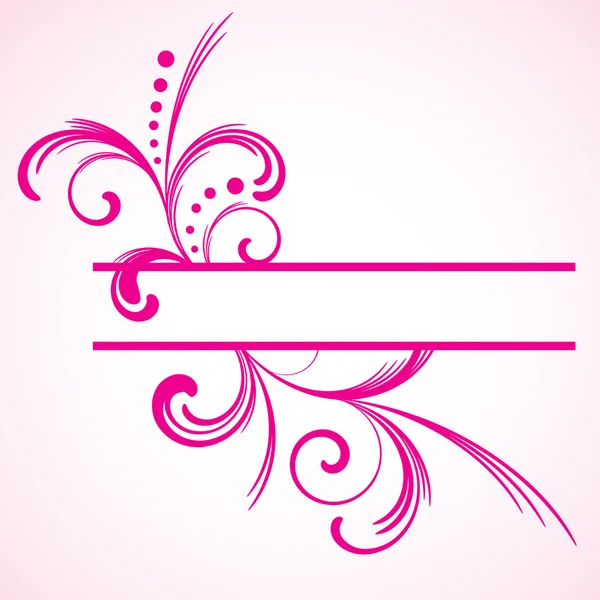 ピンクの花とグランジ フレーム — ストックベクタ