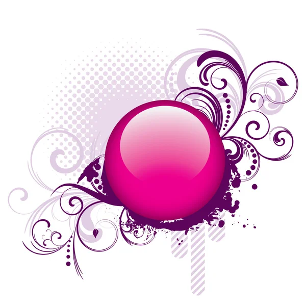 Diseño de botón rosa — Vector de stock