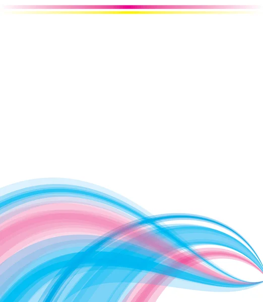 Fondo de onda sedosa rosa y azul — Vector de stock