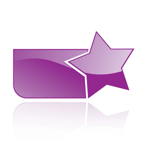 Botón estrella púrpura — Vector de stock
