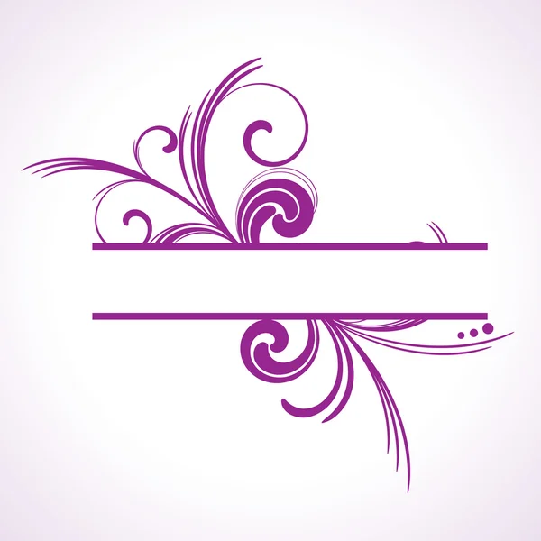 Cadre violet avec des éléments floraux — Image vectorielle
