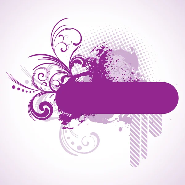 花の要素を持つ紫色のフレーム — ストックベクタ