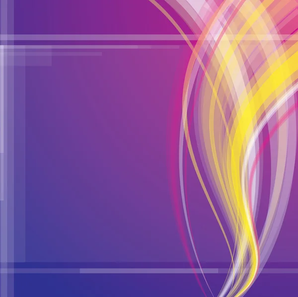 Fond violet avec des vagues jaunes — Image vectorielle